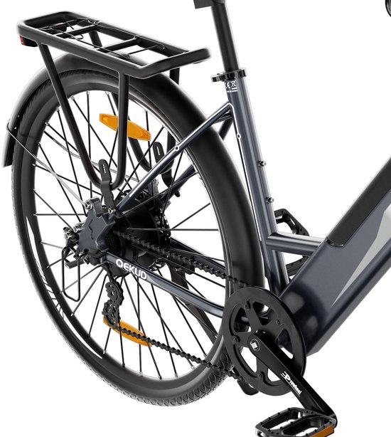 Qekud Elektrische Fiets - E-bike - 26 inch - 250W Motor -36V 13Ah Accu - 100km - 7 Versnellingen - met app - grijs