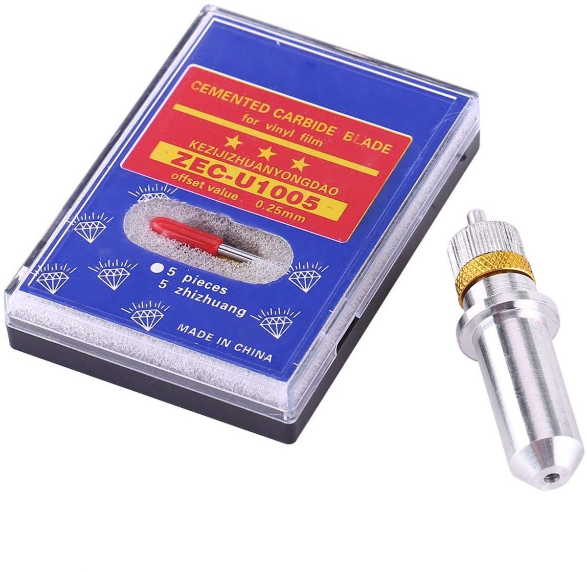 Dailygoods- Plottermes 15st - Snijmes met Aluminium Houder - 40°/50°/60° Snijbladen - Hoge Precisie - Handig Opbergen