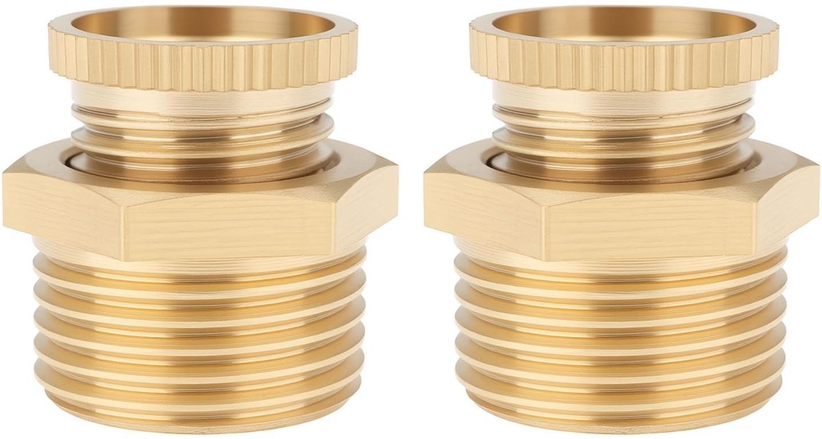 Dailygoods- Afvoerklep 2 Stuks - PT3/8" Buitendraad - Messing - 16,5 mm Schroefdraad - Corrosiebestendig - Voor Luchtcompressoren - Afvoerventiel