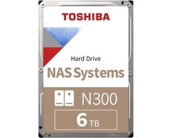 Toshiba N300 interne harde schijf 6 TB 7200 RPM 512 MB 3.5" SATA III