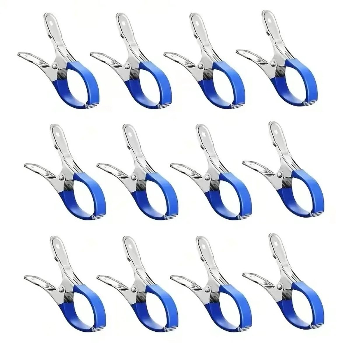 12 stuks zwembadafdekkingsclips roestvrijstalen zwembadafdekkingsklemmen voor bovengronds zwembad windbeschermingsclip blauw