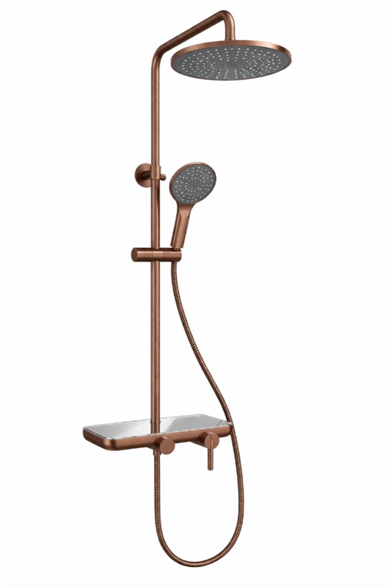 LINEA UNO - Tormi - Koper - Thermostaat doucheset opbouw - - 201401