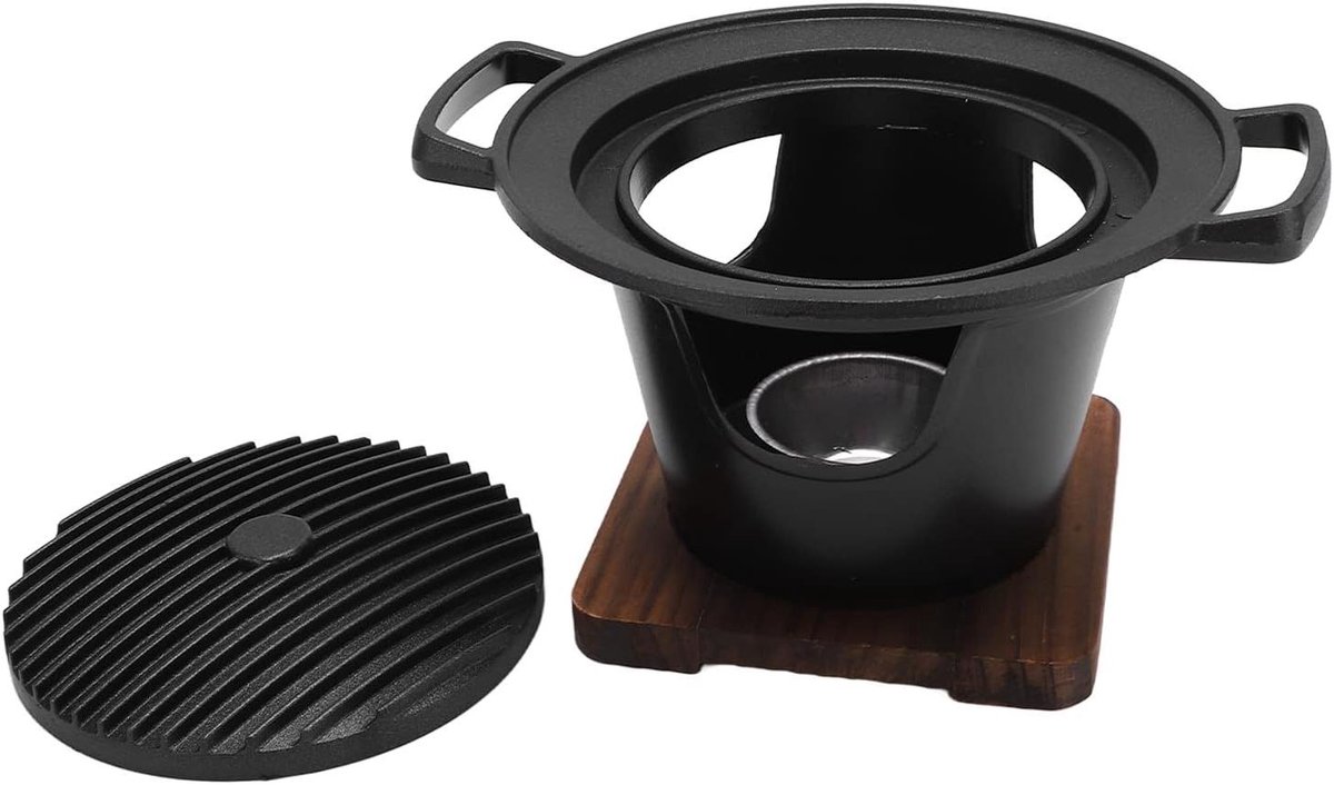 Mini BBQ Grill - Tafel Grill - Buiten Koken - Keramische Warmtebehoud - 17.5 cm Diameter - Zwart