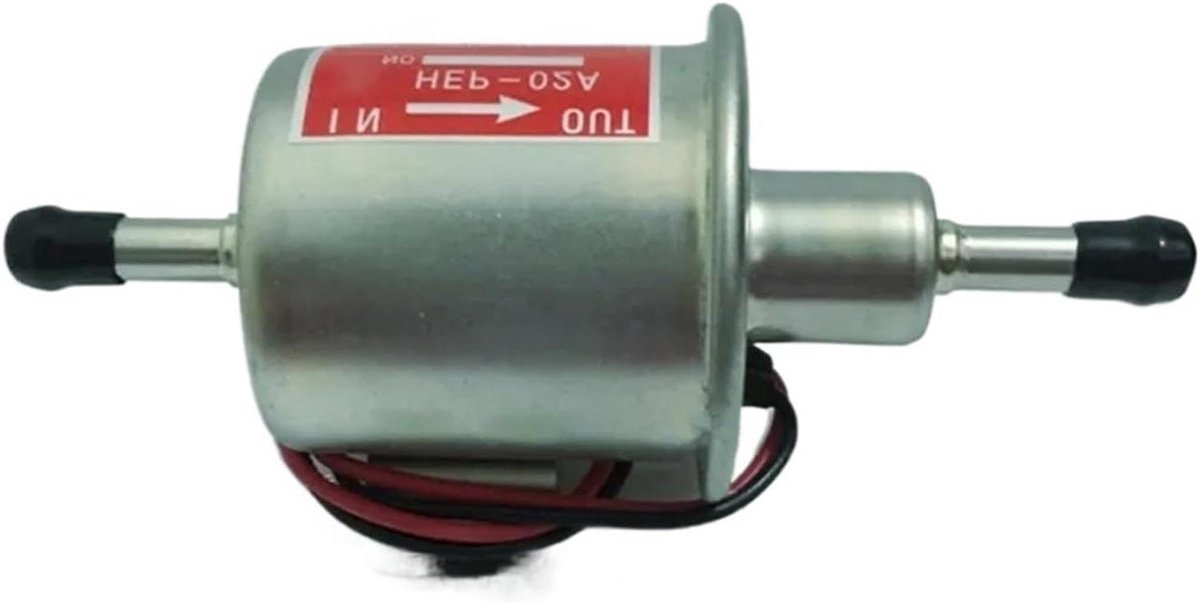 Elektrische Brandstofpomp - Universele Diesel Benzine - Motorondersteuning - Lage Druk Carburateur - 12V 8mm - Rood