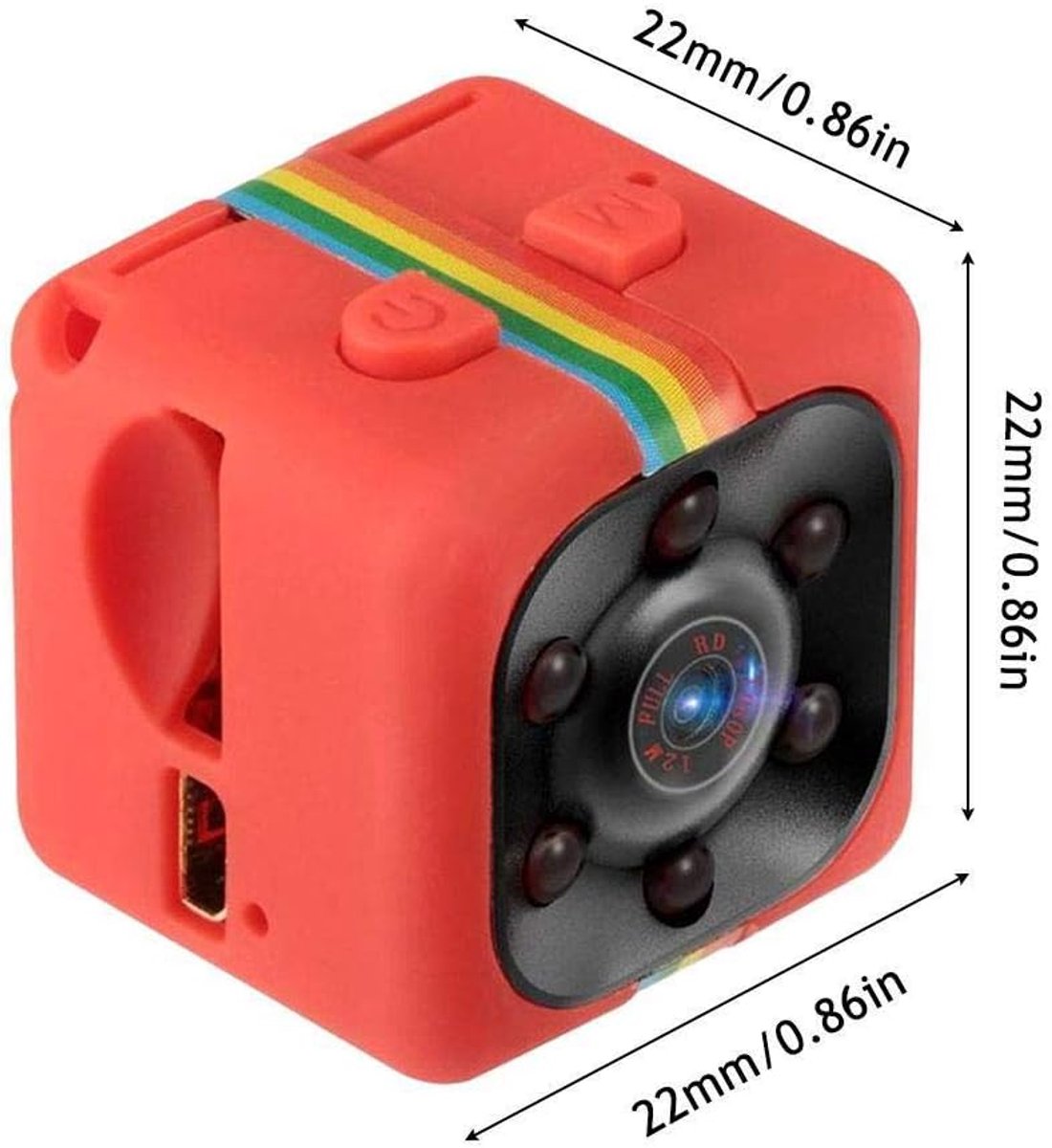Mini Camera, Camera HD Audio- en Video-opname, Beveiligingscamera, Camera voor Kleine Honden, Nanny Cam, Babyfoon, Huisbeveiligingscamera, Nachtbewegingsdetectie (rood) – foto 7