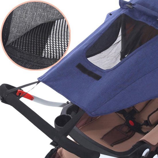 VHV - Kinderwagen parasol - Zonneklep kinderwagen - Kinderwagen zonnescherm - UV kinderwagen scherm - Universele zonneklep - Waterdichte kinderwagen kap - Zonbescherming baby - Kijkvenster zonnescherm - Voor baby - Voor wandelen van VHV — afbeelding 5