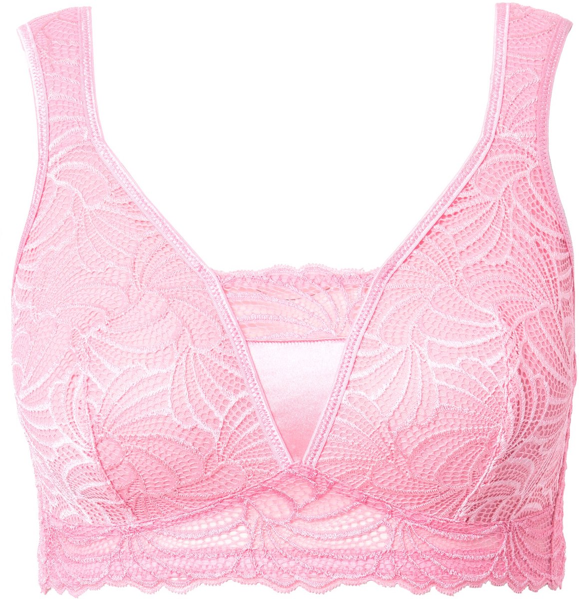 Ulla Popken - Dames - Bralette kant zonder beugel - Roze - Maat 85F