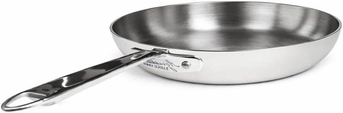 Koekenpan Koekepan Braadpan Koken en Bakken 5-laags Aluinox Constructie 20 cm Zilver