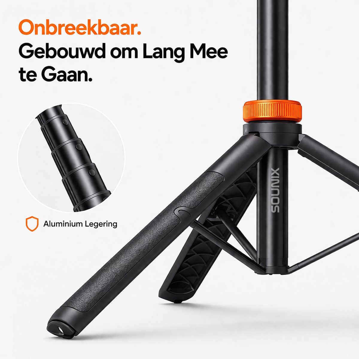 Sounix Telefoon Tripod - tot 158cm thumbnail 3