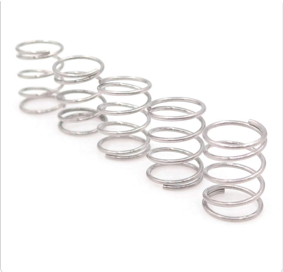 Compressieveren Set - Spanningsveren - Montage Onderdelen - Niet-corrosief Staal - 10mm tot 50mm - Zilverkleurig