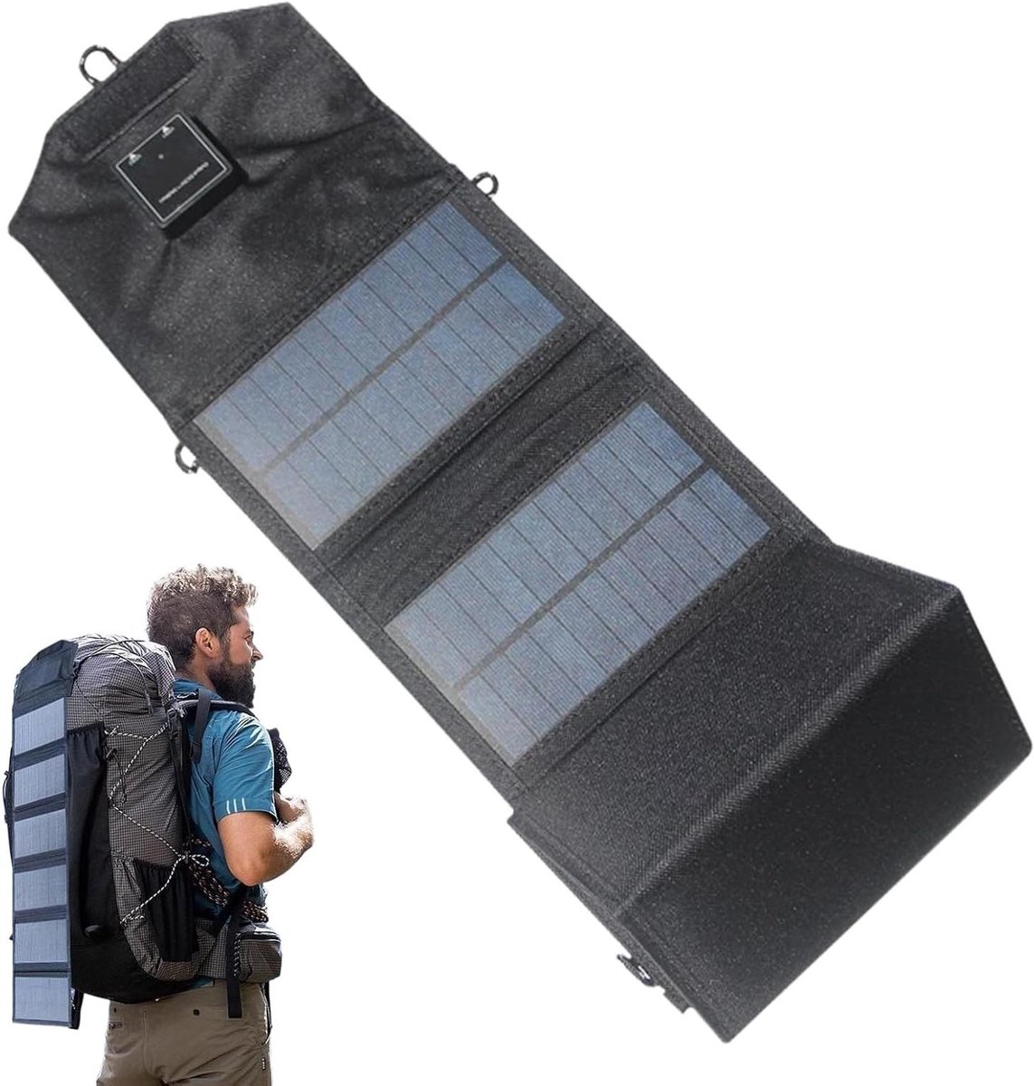 Zonnepaneel USB - Draagbare Oplader - Buiten Opladen - Hoge Efficiëntie - 120 W - Zwart