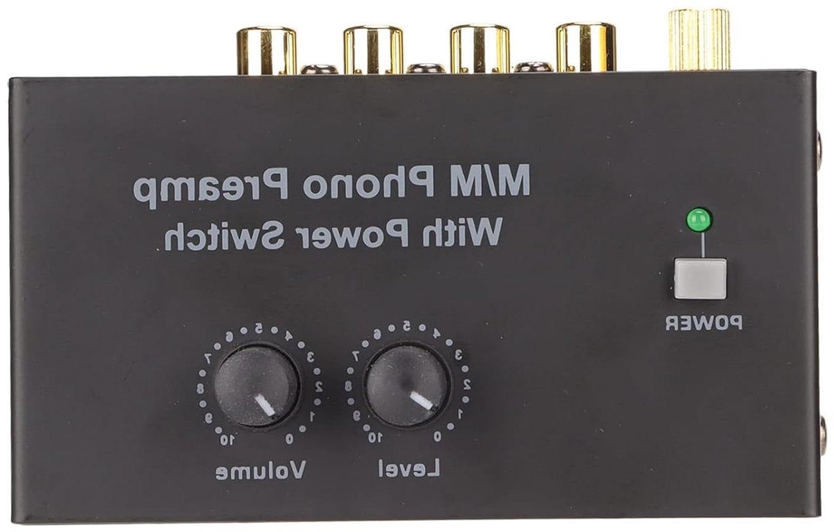 Fonograaf Voorversterker - Platenspeler Versterker - Muziek Versterken - Dual Gain Instelling - 14 x 10 x 8 cm - Zwart