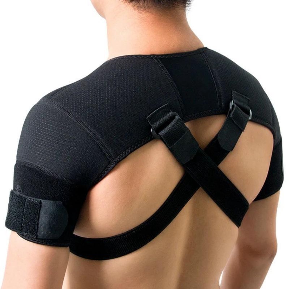 Sport dubbele schouderband-kruisvormig-aanpasbare drukverstelling-ademend-beschermband voor schouderondersteuning tijdens sport L/XL