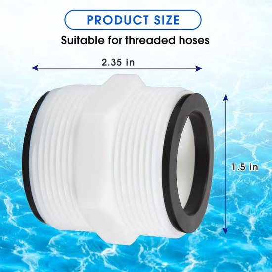 3 slangverlengstukken voor Geschikt voor Intex & Coleman opblaasbare zwembaden, connectorvervanger, geschikt voor filterpompen, met schroefslangverbinding, 1,5 tot 1,5 inch (ongeveer 3,8 tot 3,8 cm) afvoeraansluiting verlenger — afbeelding 4