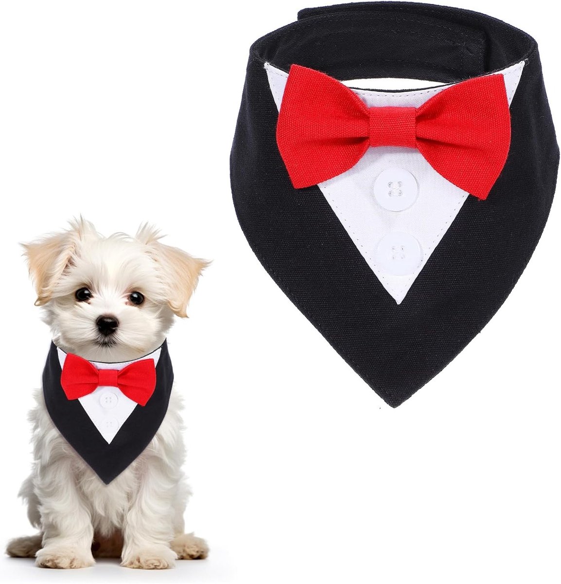 Formele Hondenstrik voor Trouwerijen - Verstelbare Hondenbandana en Kostuum voor Kleine Honden - Perfect voor Feesten en Verjaardagen