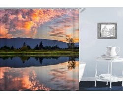 Beydodo Bathroom Shower Curtains, Polyester Shower Curtain 150 x 200 Hotel Shower Curtain Sunset and More