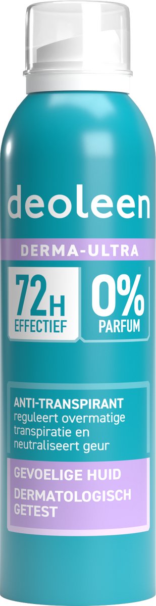Bol.com Deoleen Derma Ultra 72 uur - Anti-transpirant spray - Voorkomt overmatige transpiratie en transpiratiegeur - 72 uur effe... aanbieding