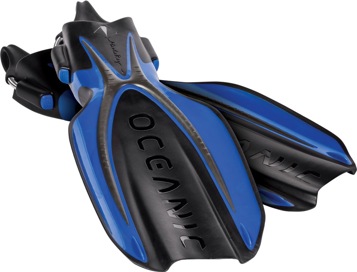 Oceanic Manta Ray - Zwemvliezen - Open Heel Duikvinnen - Volwassenen - Oceanic Blauw/Zwart - RG