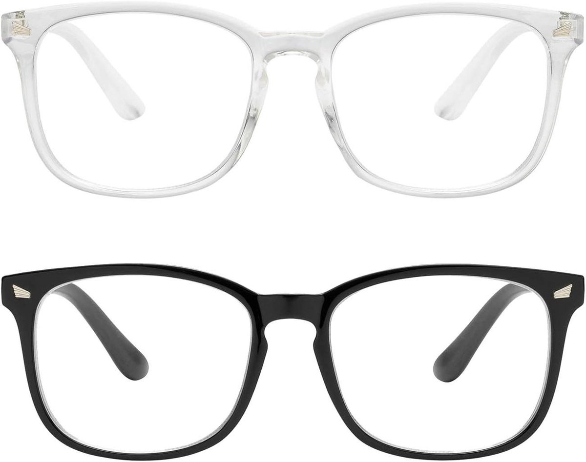 Computerbrillen Set - Blauwlichtfilter brillen - Oogbescherming Scherm - Vermindert Oogvermoeidheid - 4 Stuks - Transparant