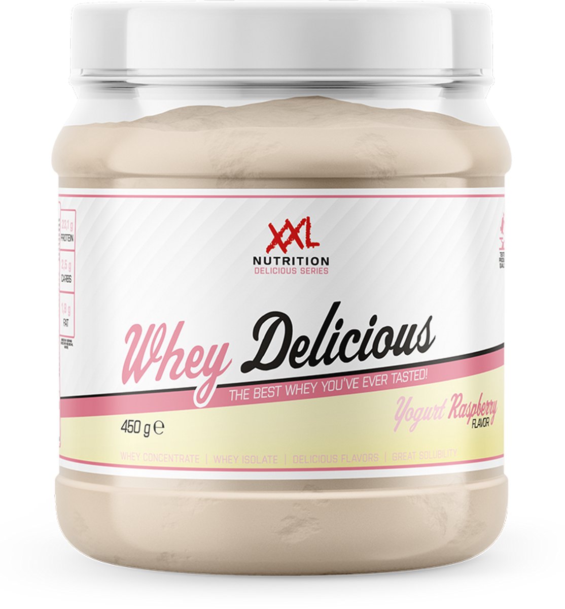 Bol.com XXL Nutrition - Whey Delicious - 80% Eiwit - Yoghurt Raspberry - Wei Eiwitpoeder met BCAA & Glutamine, Proteine Poeder, ... aanbieding
