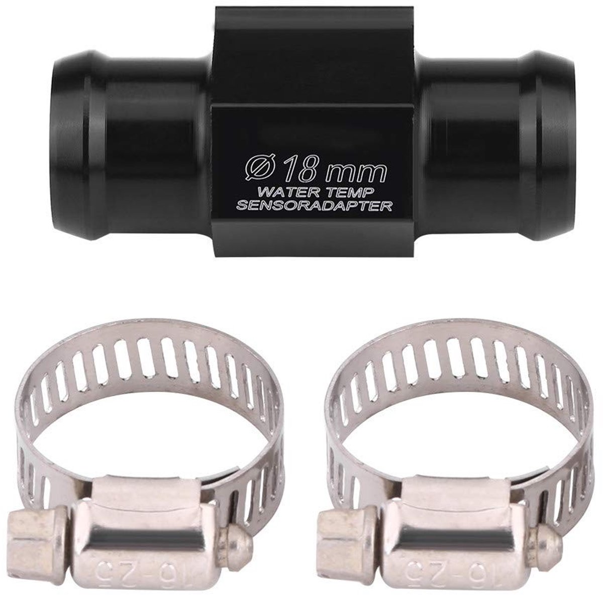 Dailygoods - Watertemperatuur Sensor Adapter - 18mm Aluminium - Temperatuurmeter - Motorfiets - Pijp Meter - Geschikt voor motoren - Kleur aluminium