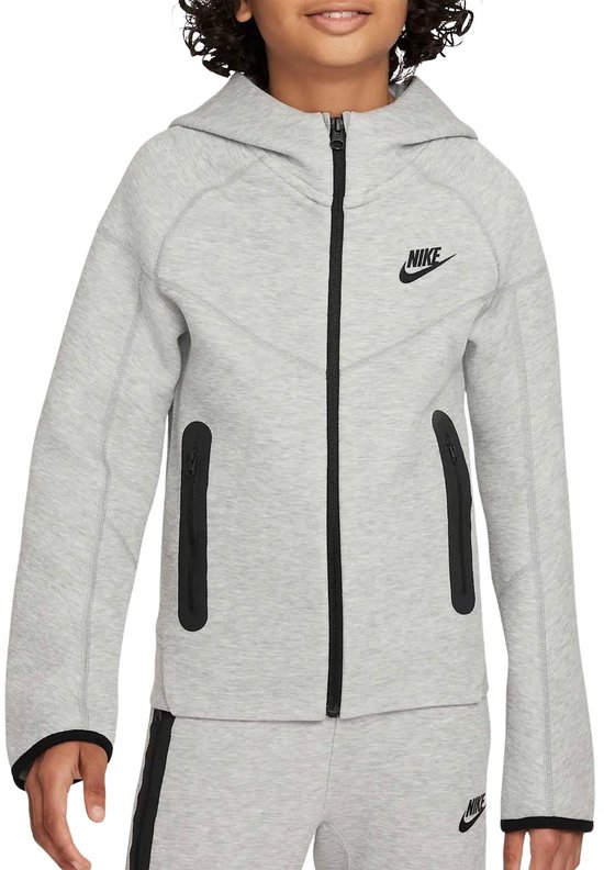 Nike Sportswear Tech Fleece Sweat à capuche Kids Gris foncé chiné Taille 122/128