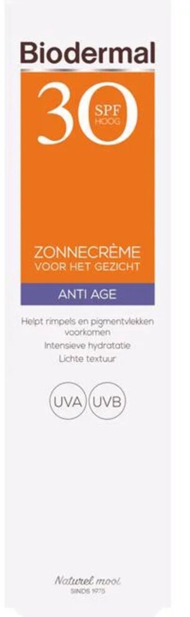 Goedkoopste 2x Biodermal Zonnecrème Gezicht Anti Age SPF 30 40 ml