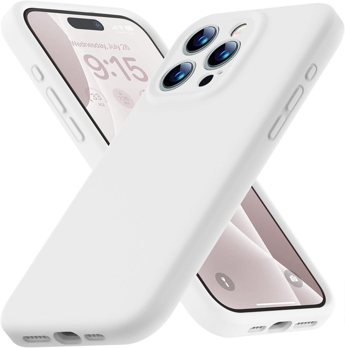 Shockproof Backcover - Liquid Silicone Soft Hoesje - Geschikt voor: iPhone 14 Pro Max - Wit
