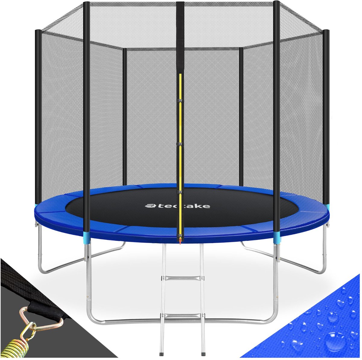 tectake® TÜV-geteste Trampoline - Ø 305 cm - Tuintrampoline - Kindertrampoline met Veiligheidsnet - Geschikt als Buitenspeelgoed, Sporttrampoline of Speeltoestel voor in de Tuin