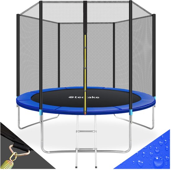 tectake® TÜV-geteste Trampoline - Ø 305 cm - Tuintrampoline - Kindertrampoline met Veiligheidsnet - Geschikt als Buitenspeelgoed, Sporttrampoline of Speeltoestel voor in de Tuin