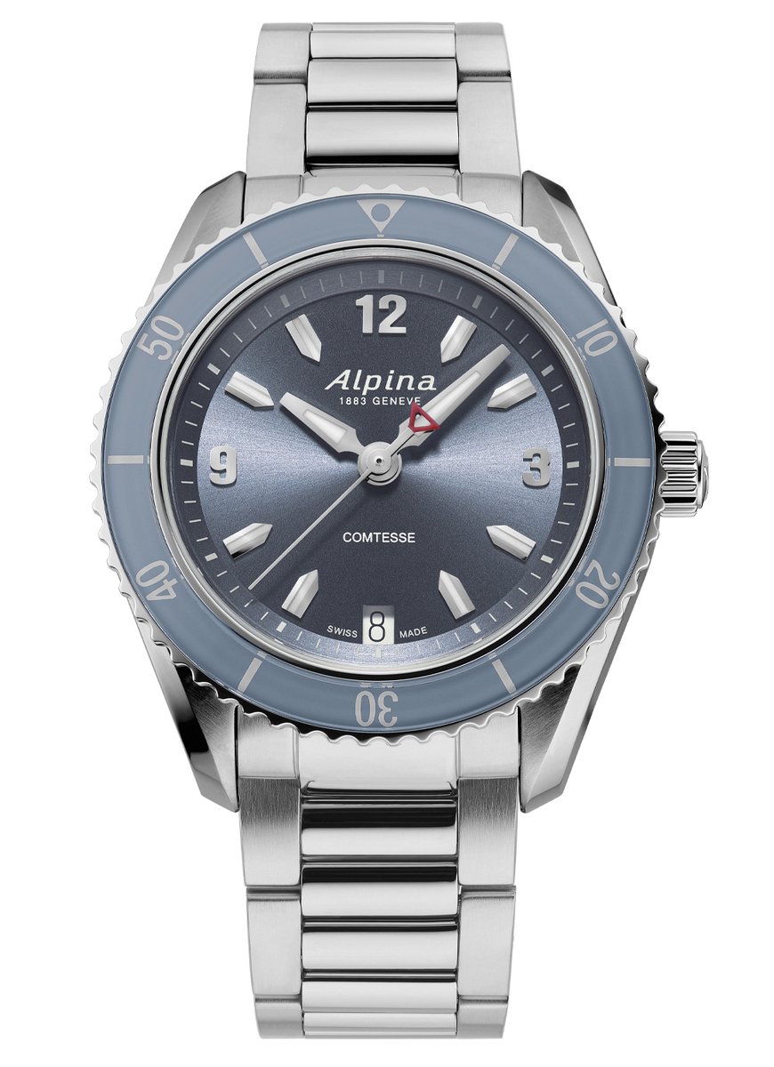 Alpina Alpiner Comtesse Sport AL-240LN3C6B Horloge - Staal - Zilverkleurig - Ø 36 mm