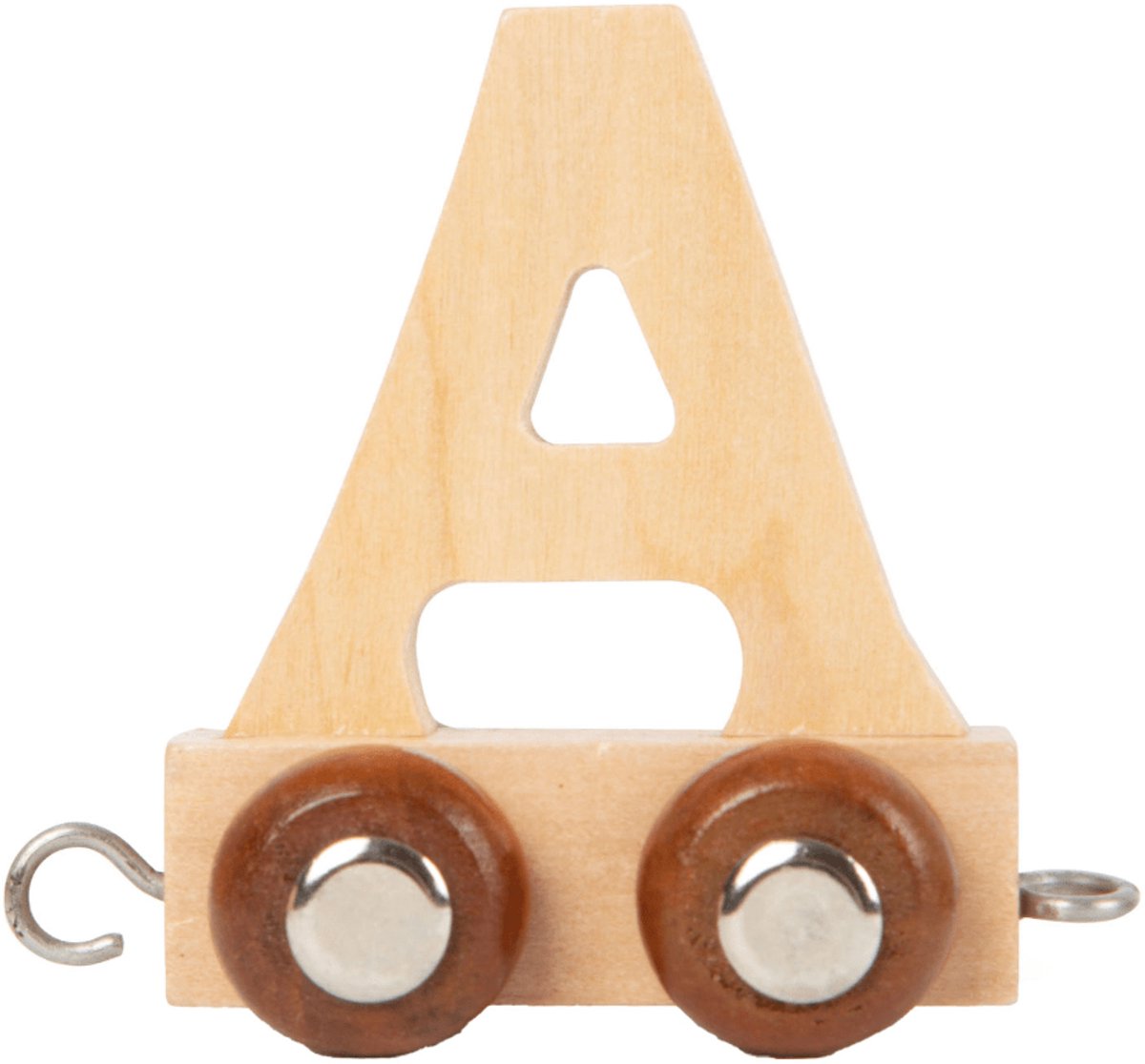 Lettertrein jongensnaam "Elias" inclusief Locomotief en sluitwagen blank hout Small Foot