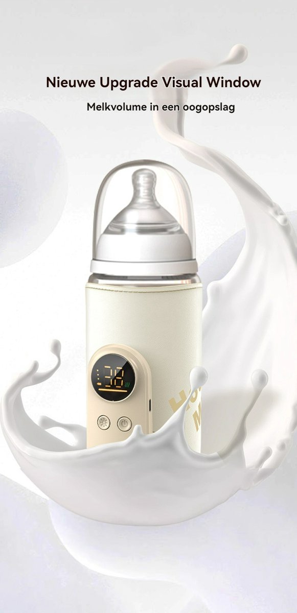 Flessenwarmer-Flessenwarmer onderweg-6 versnellingen - 42 graden constante temperatuur-8000mAh batterij - snel verwarmen- Intelligente digitale -Nauwkeurige temperatuurregeling - Waterdicht en vuilafstotend- alle soorten melkflessen van Merkloos — afbeelding 5