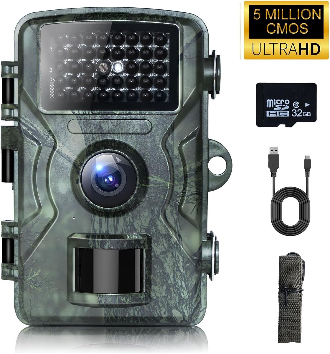 Wildcamera met Nachtzicht - Buitencamera voor Buiten - Waterdicht - Wifi - 4K - Donkergroen