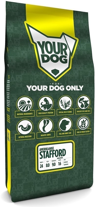Yourdog Amerikaanse stafford Rasspecifiek Senior Hondenvoer 12kg | Hondenbrokken