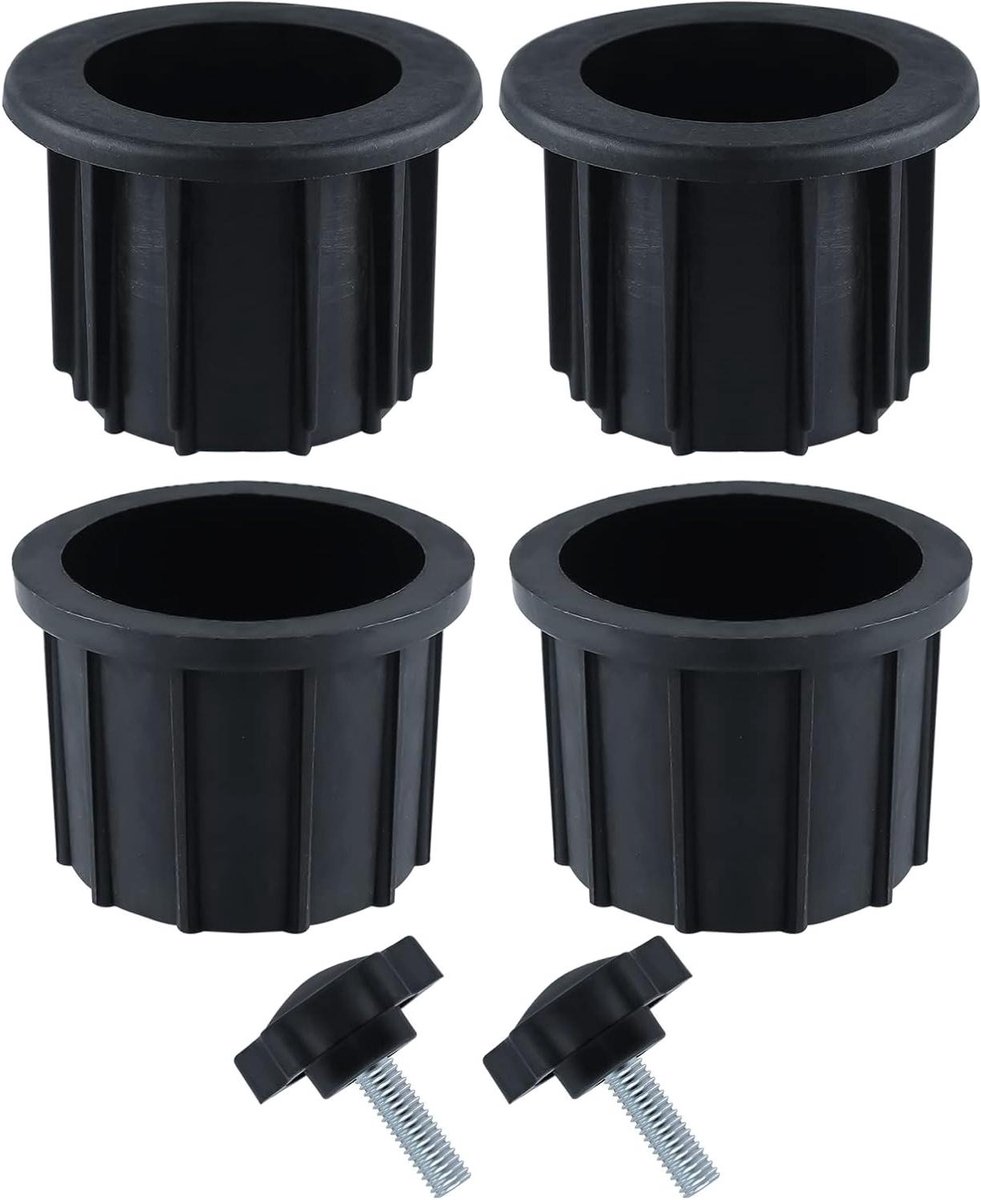 2 sets (6 stuks) Umbrella Replacement Parts - Paraplu Gat Ring en Handknop Schroeven Accessoires voor Parasols - Zwart