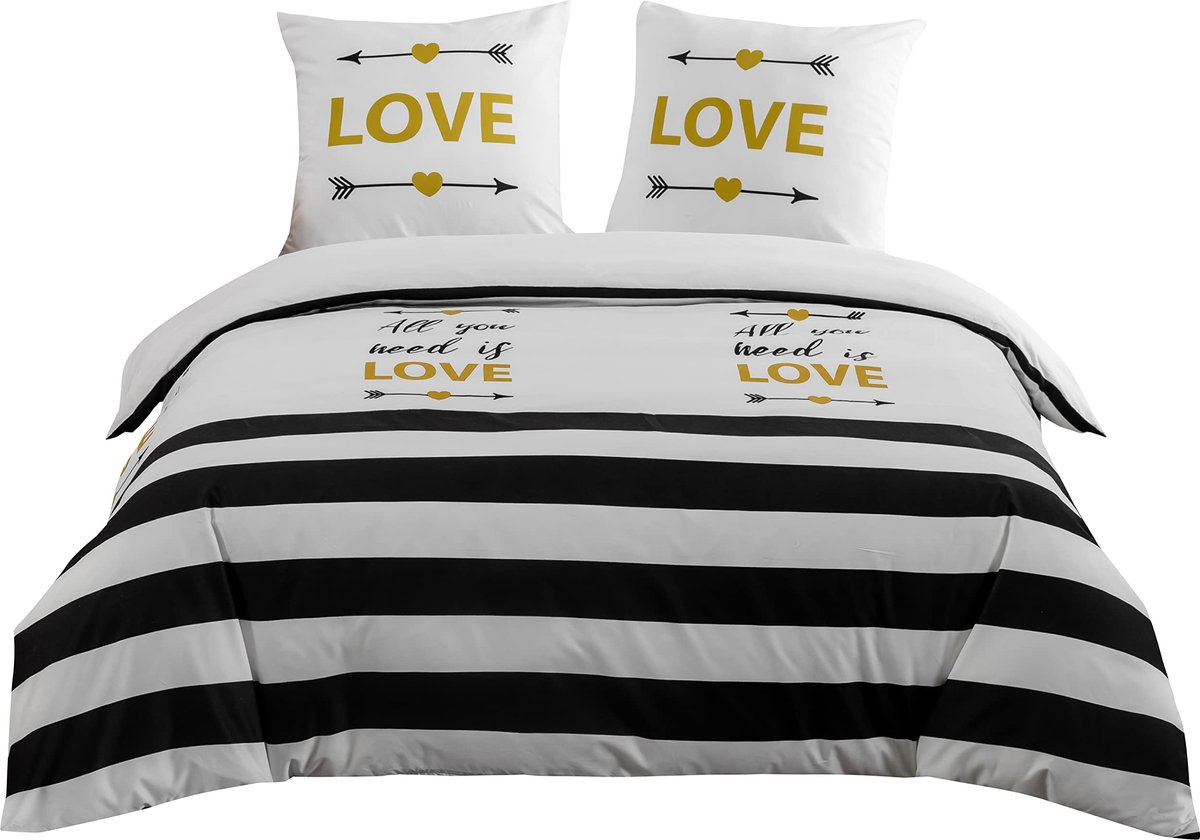 Ibenzoa Luxueuze 3-delige Beddengoedset van Superzachte Microvezel voor Optimaal Slaapcomfort zwart
