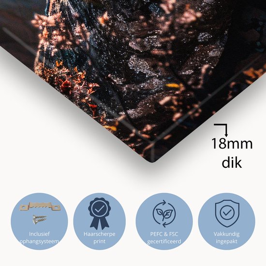 Mediterende capibara in berglandschap - Meditatie schilderijen canvas - Kunstwerk capibara - Surrealistisch - Muurdecoratie landelijk - Wanddecoratie woonkamer - canvas 100x150 cm