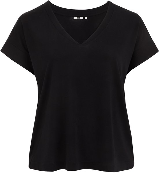 WE Fashion Dames T-shirt met V- hals - Curve