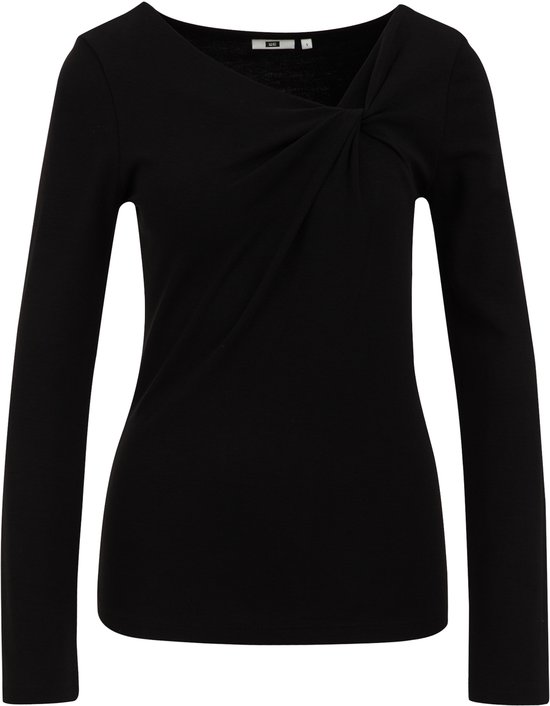 WE Fashion Dames T-shirt met knoopdetail