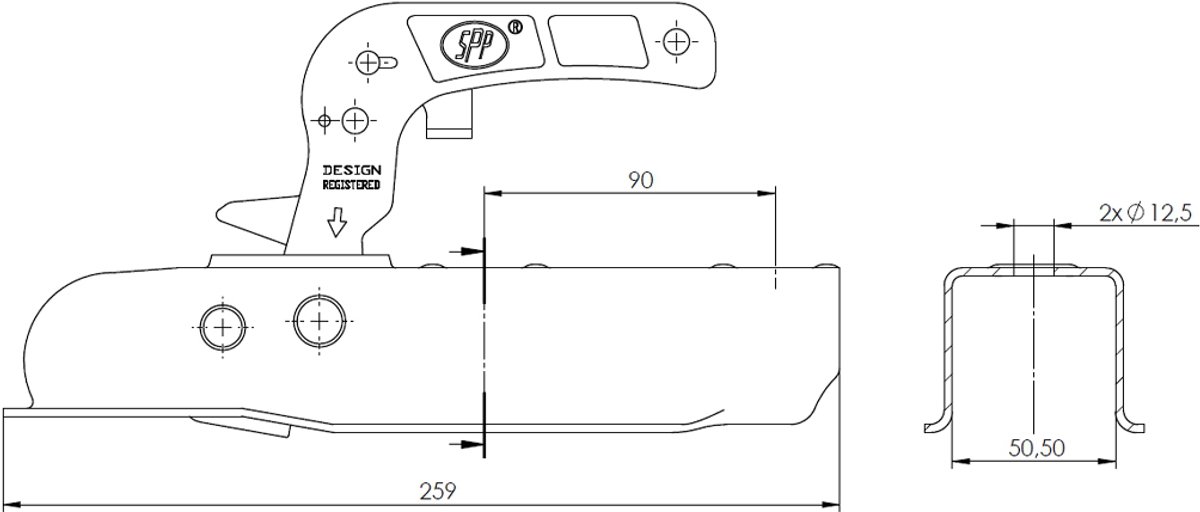 22x11.00-8 Open Centre P308 ATV-aanhangwagenwielen, ALKO-assen en SPP-koppeling, 620 kg