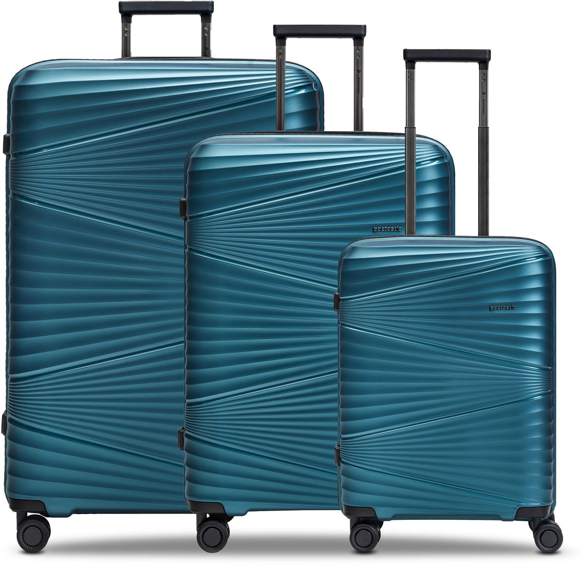 Pactastic Collection 02 THE THREE SET 4 wielen Kofferset 3-delig - Harde bagage - TSA slot - turquoise metallic 2