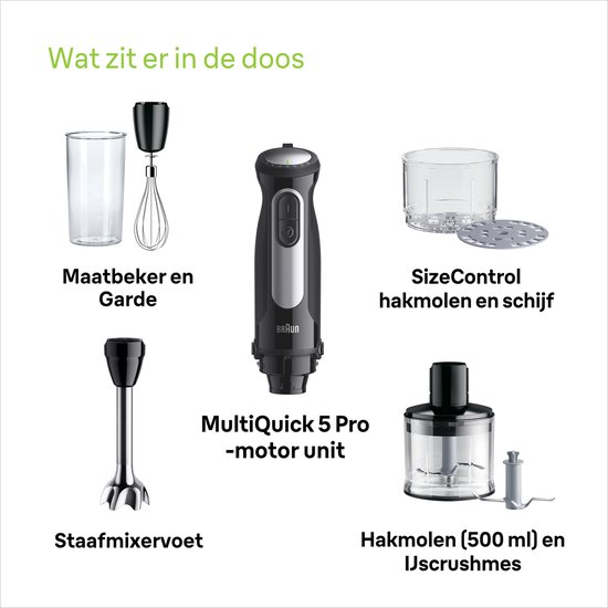 Braun MultiQuick 5 Pro MQ55.254M - Staafmixer - Zwart