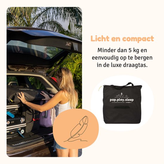 AeroMoov Campingbedje / Reisbedje met matras - voor baby én peuter - met bodemverhoger - Opgezet in 2s - Green Moss van Merkloos — afbeelding 4