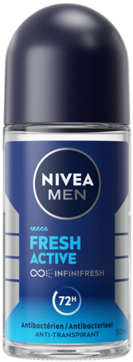 NIVEA Men Deodorant Roller Fresh Active - 3 x 50 ml - Voordeelverpakking