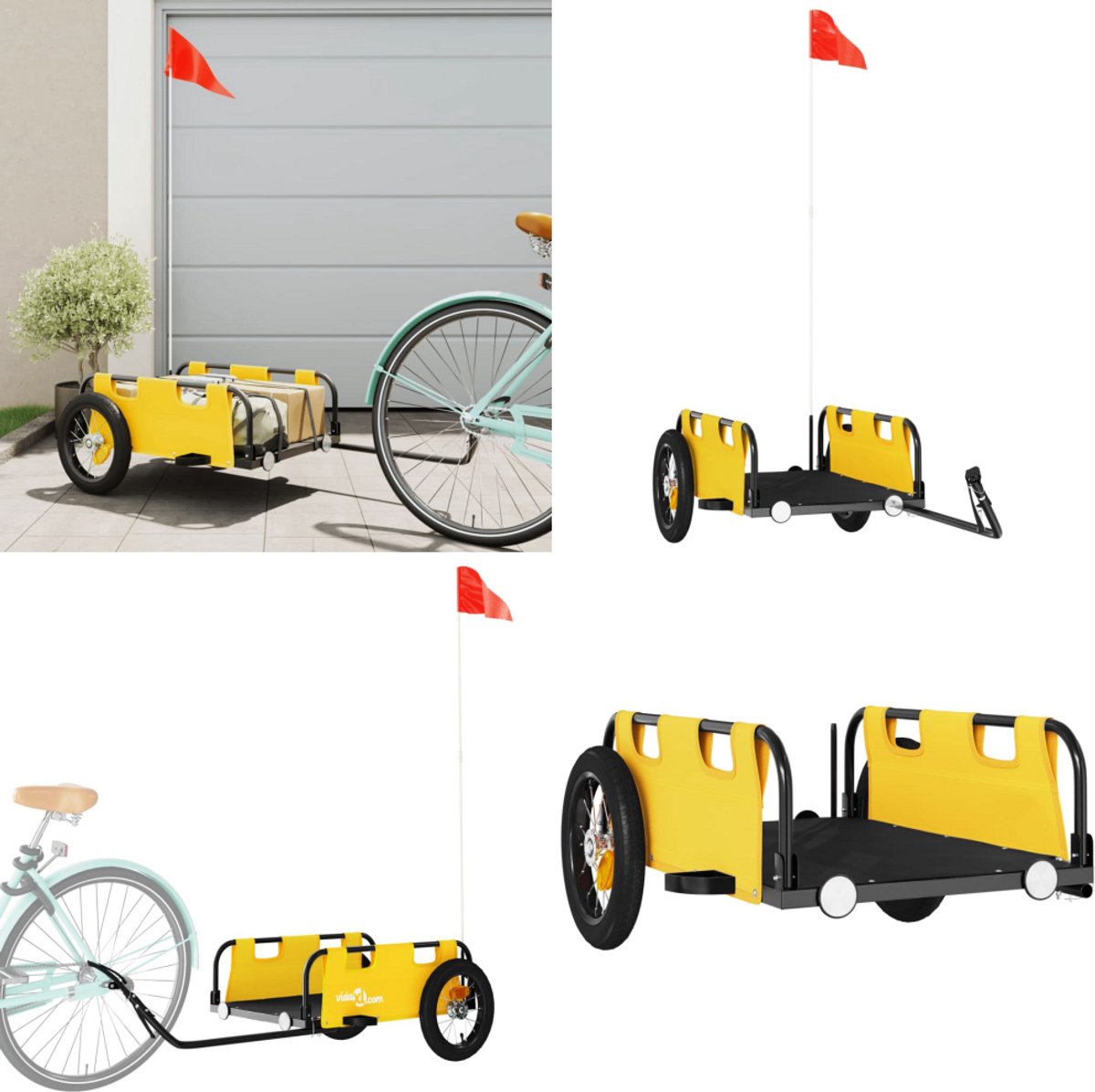 vidaXL Fietstrailer oxford stof en ijzer zwart - Fietstrailer vidaXL Fietstrailer oxford stof en ijzer zwart - Fietstrailer