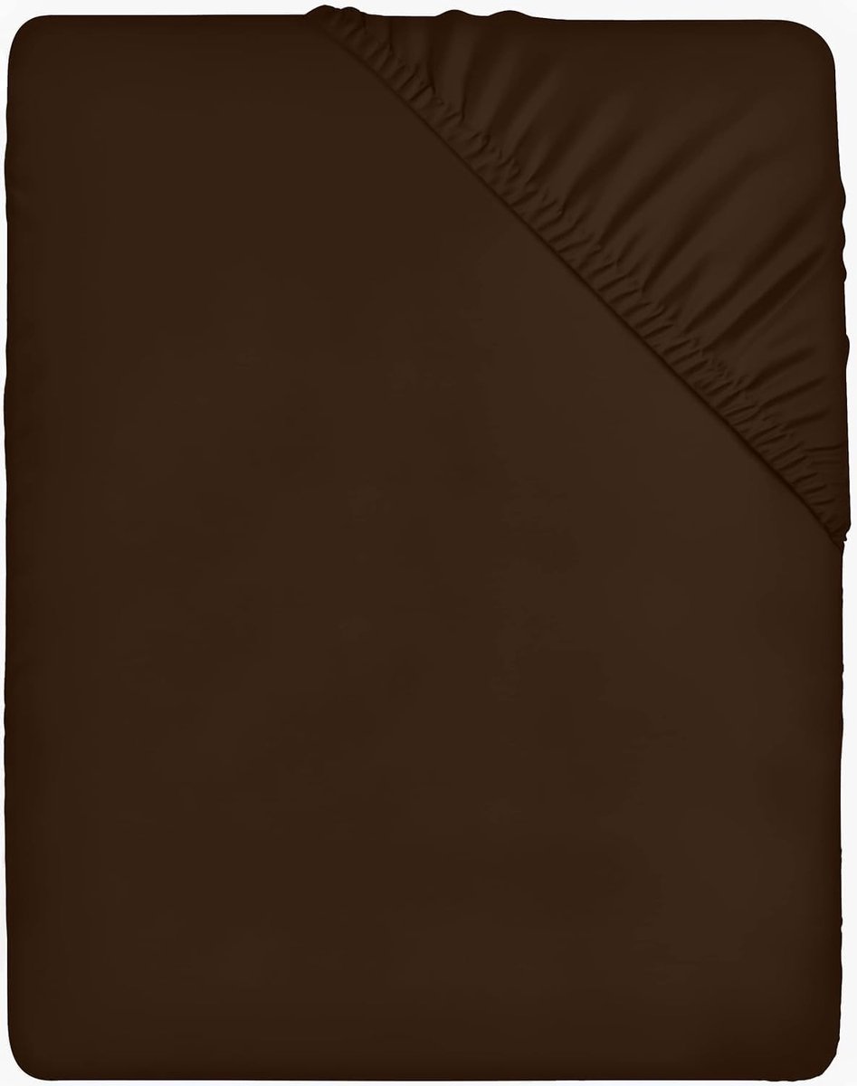 Famanu Bedding Hoeslaken met hoeken voor , geborstelde microvezel, elastische hoeken , bruin