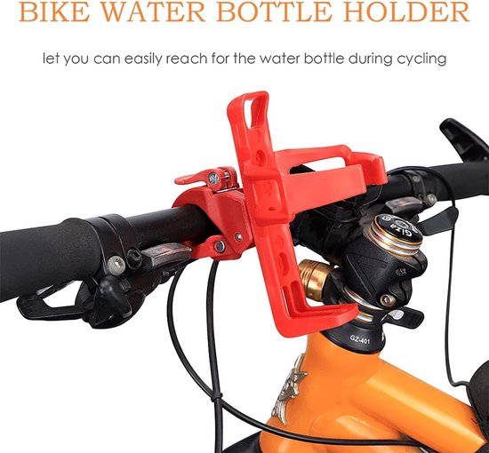 Universele bekerhouder voor fietsen - draaibare bidonhouder - Geschikt voor fietsen, elektrische fietsen, scooters, mountainbikes, racefietsen, kinderwagens - Antislip accessoirebeker met snelsluiting - Drankhouder - Rood — afbeelding 2