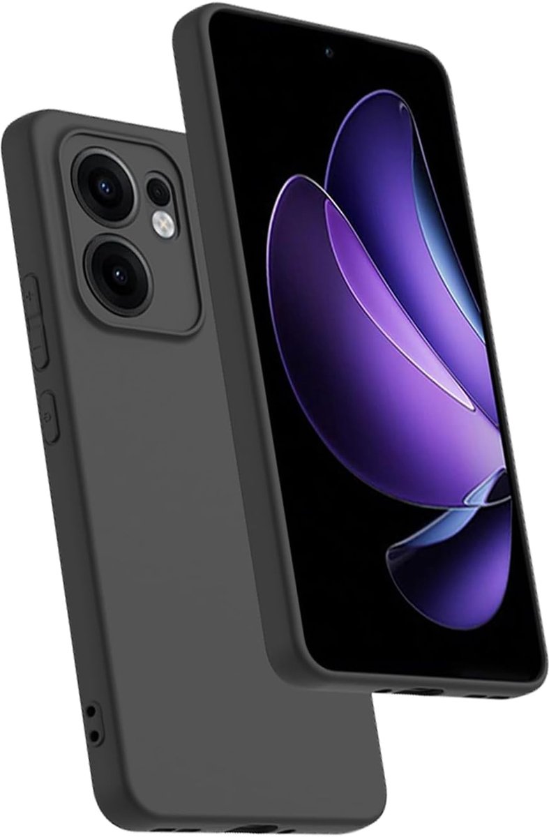 Casemania Hoesje Geschikt voor Oppo Reno 13 F - Zwart - Siliconen Back Cover