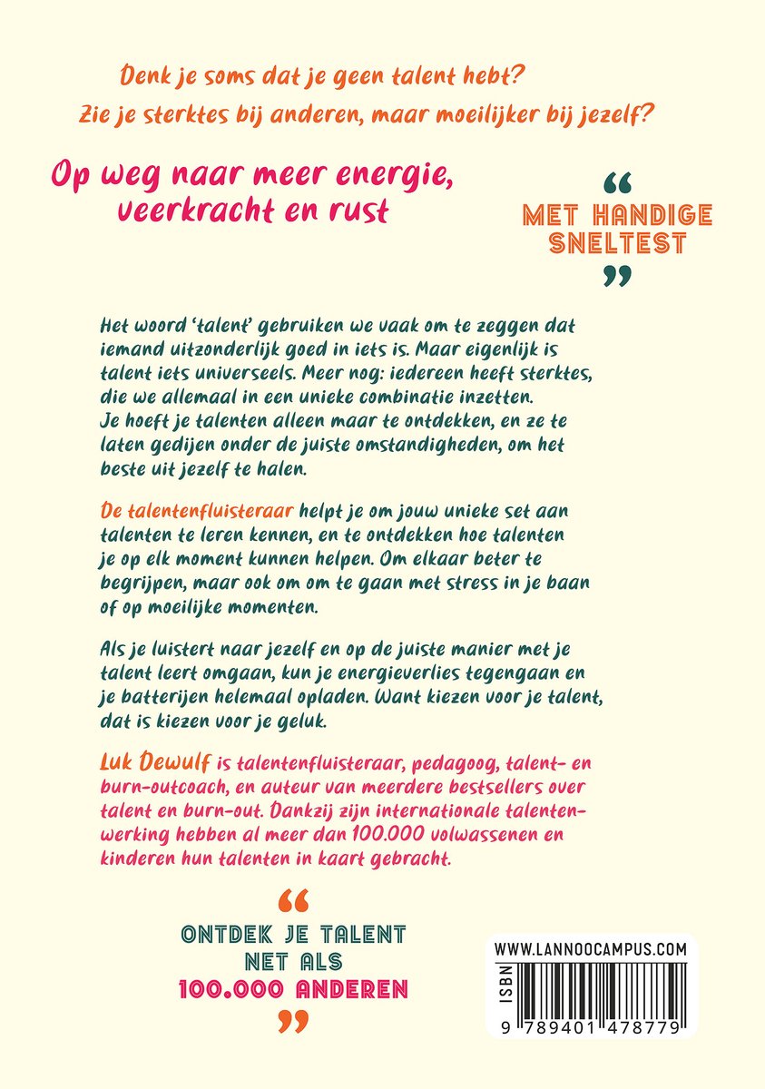 De talentenfluisteraar - back cover